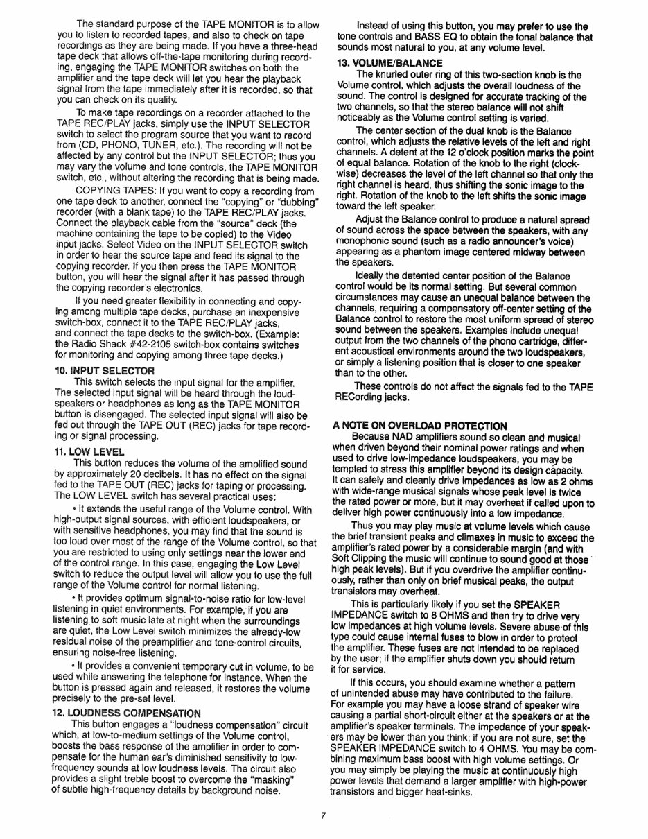 NAD 3130 STEREO AMPLIFIER Repair Manual Manuals Online