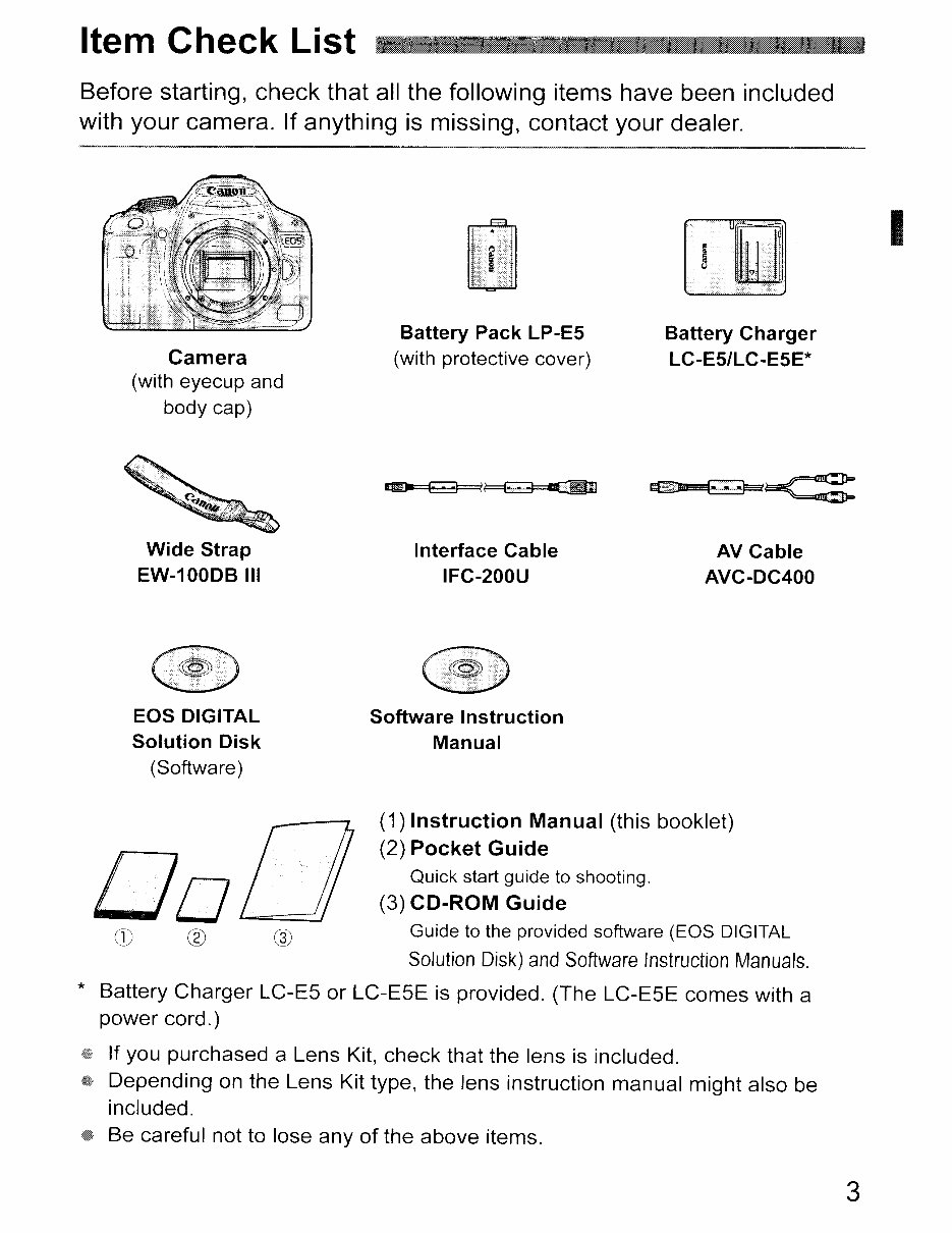 Canon EOS 500D and Rebel T1i Instruction Manual
