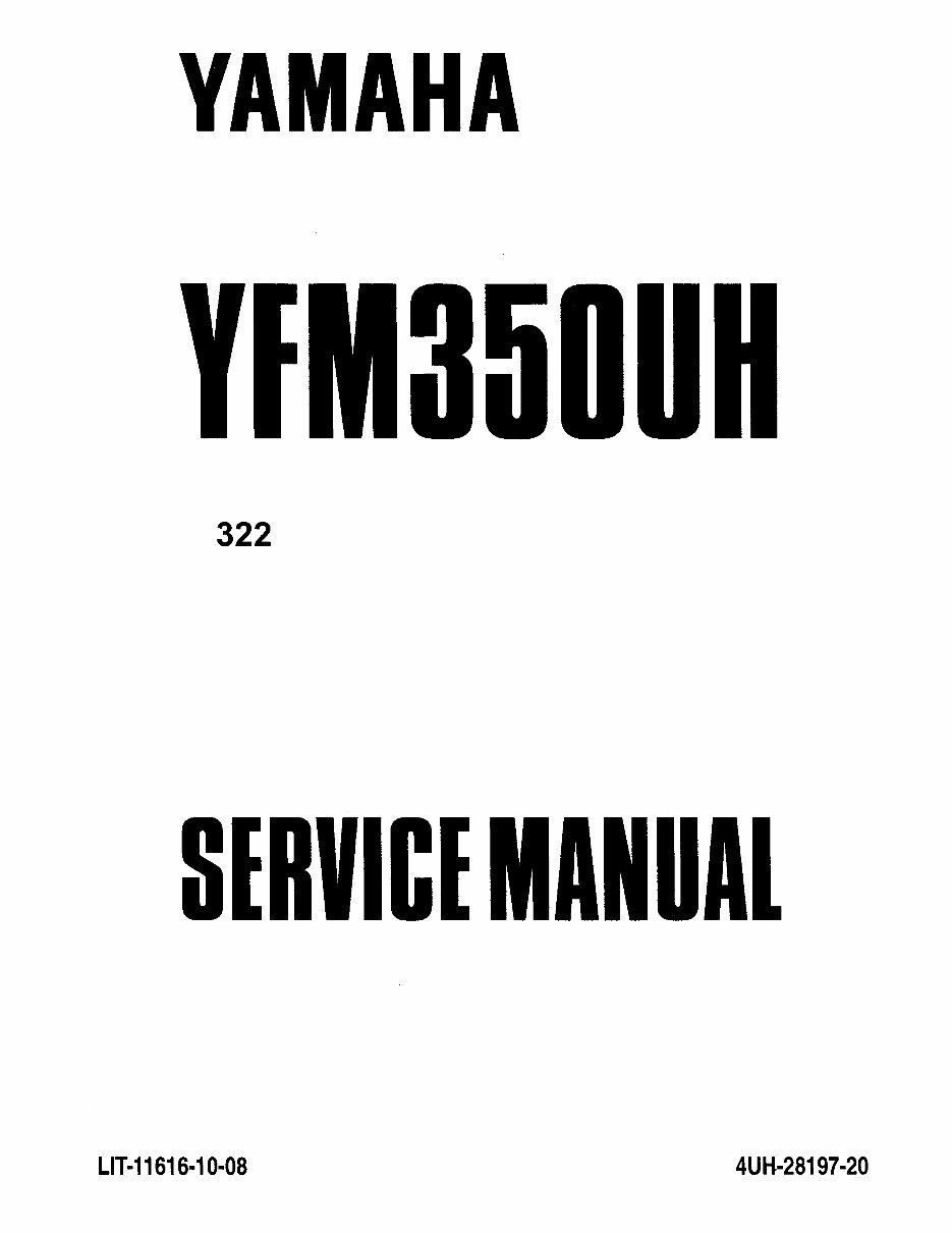 Yamaha Big Bear 350 service manual repair 19971999 YFM350
