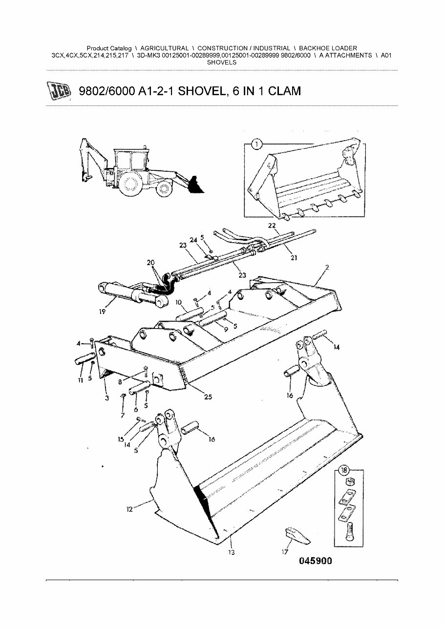 JCB 3CMK3, 3C MK3 BACKHOE Loader Parts Catalog Manual (SER. 0012500