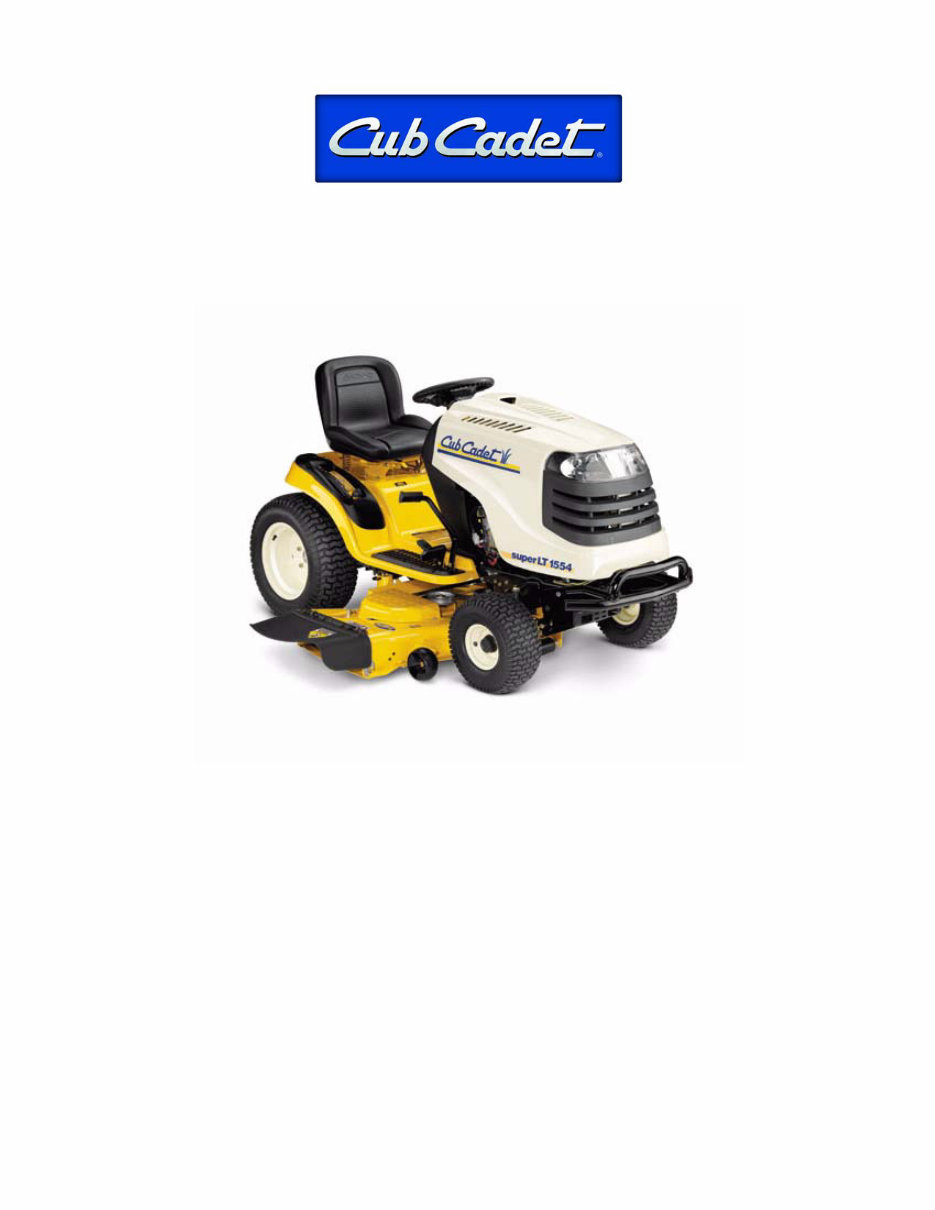 Cub Cadet Series 1000 LT1018 LT1022 Hydrostatic Lawn Tractor Operation