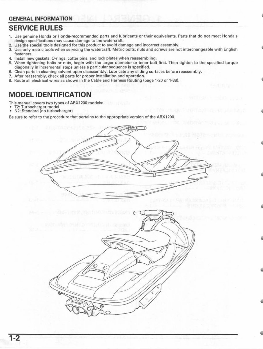Honda Aquatrax F12, ARX1200, 2 Seat PWC Complete Service