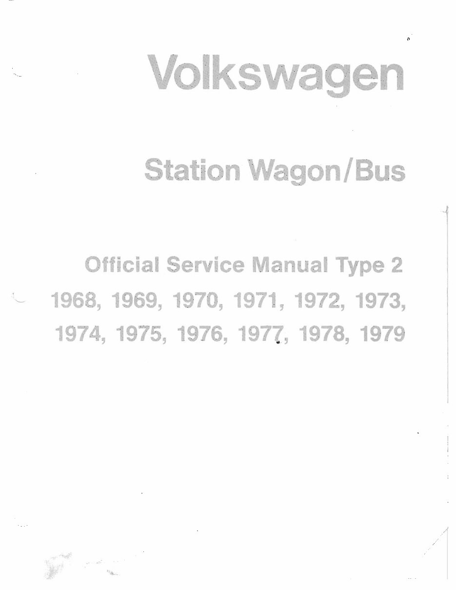 Volkswagen Station bus 1968-1979 Repair Service Manual preview img 2