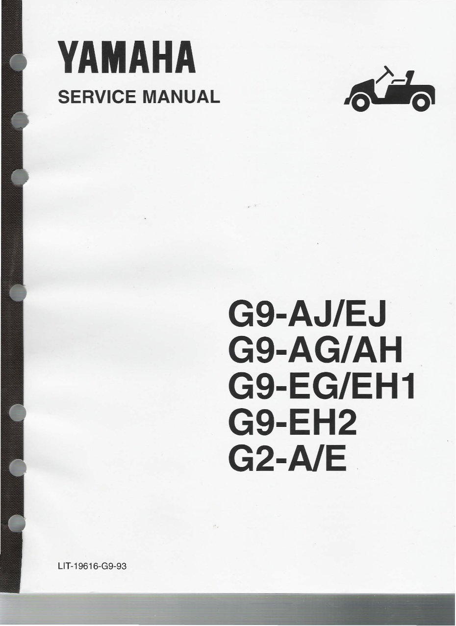 YAMAHA G9 AG GOLF CART Parts Manual Catalog