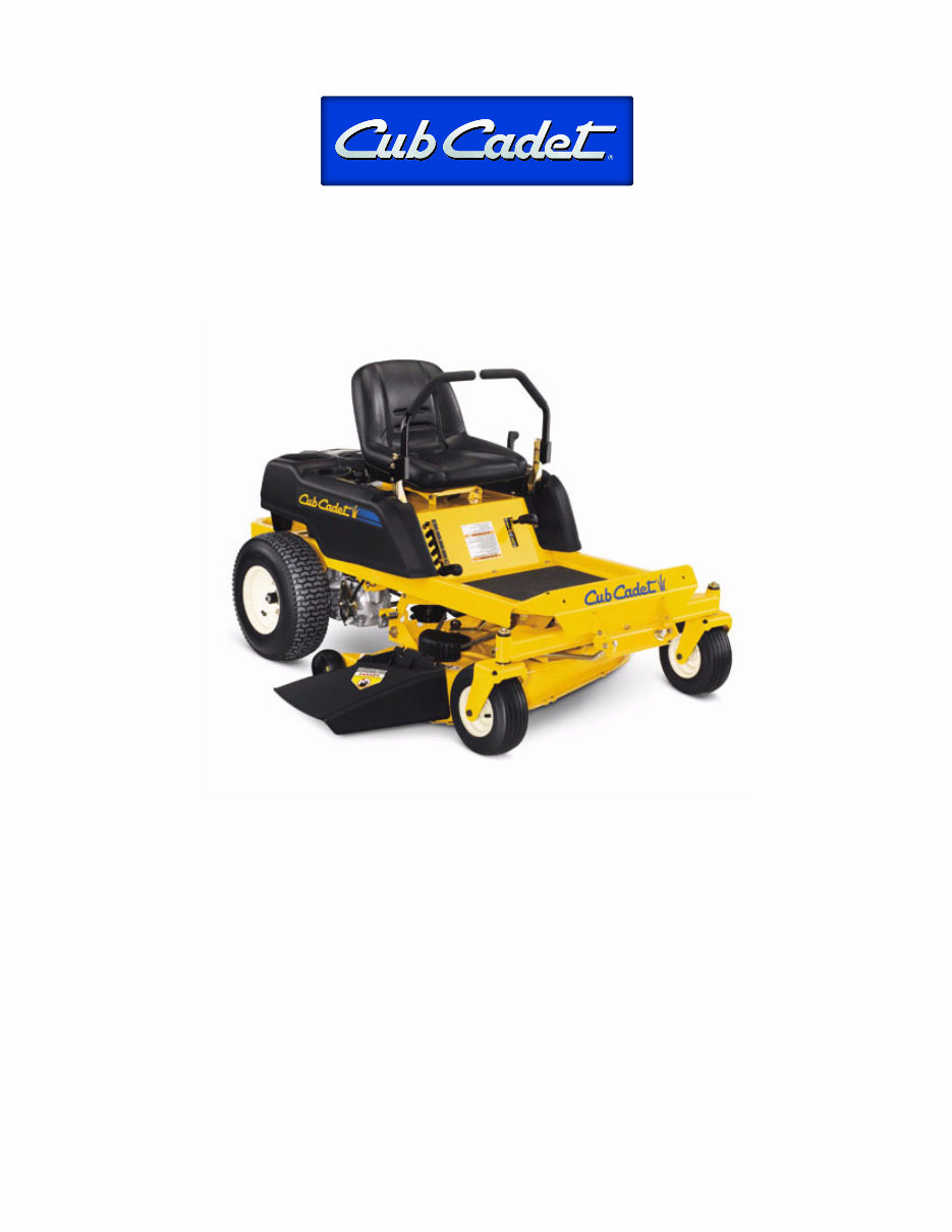 CUB CADET RZT Series ZERO TURN Manual