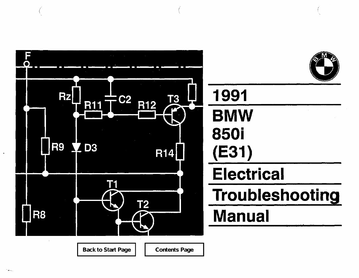 1991 BMW 850i E31 Wiring Diagram Manuals Online