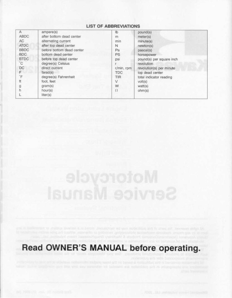 20012006 Kawasaki ZRX1200(R/S) Repair manual