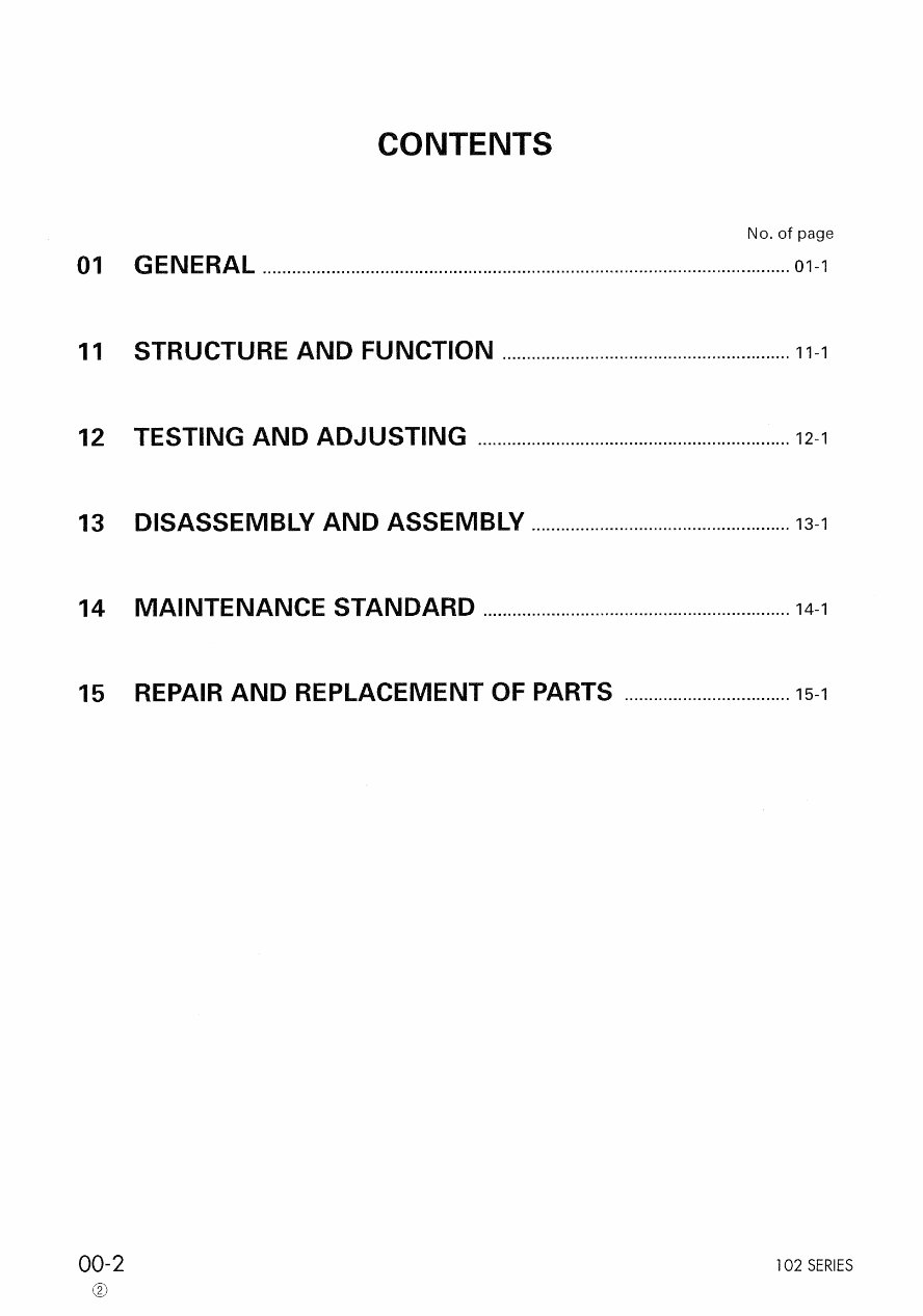 Komatsu 4D102E-1 Diesel Engine Factory Service & Work Shop Manual
