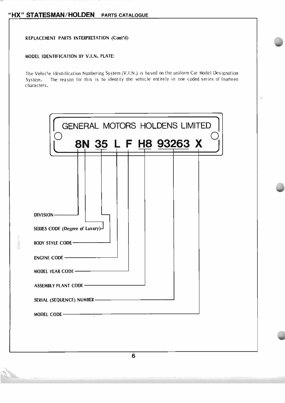 HOLDEN HX Series MONARO FACTORY Parts and ASSEMBLY Manual