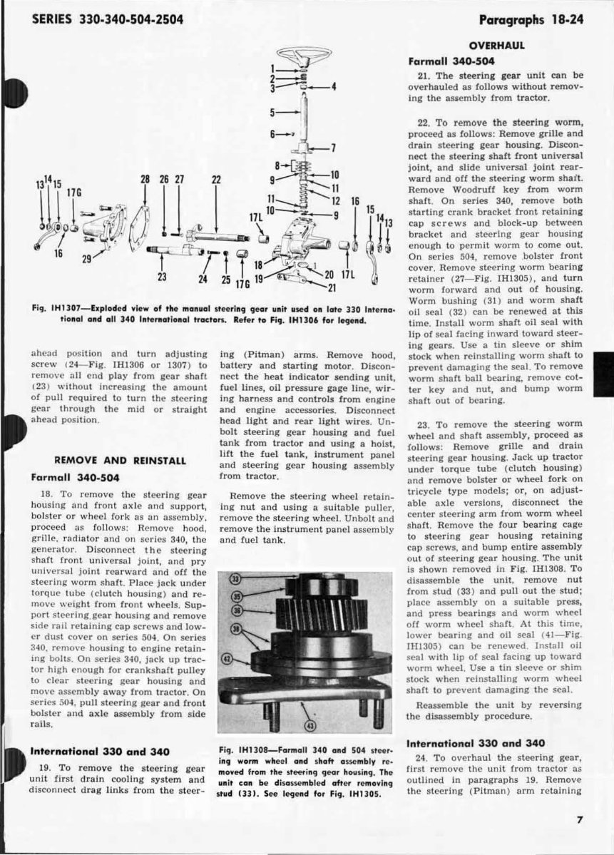 Farmall IH International 504 Tractor Operators Owner Manual & Repair -2 ...