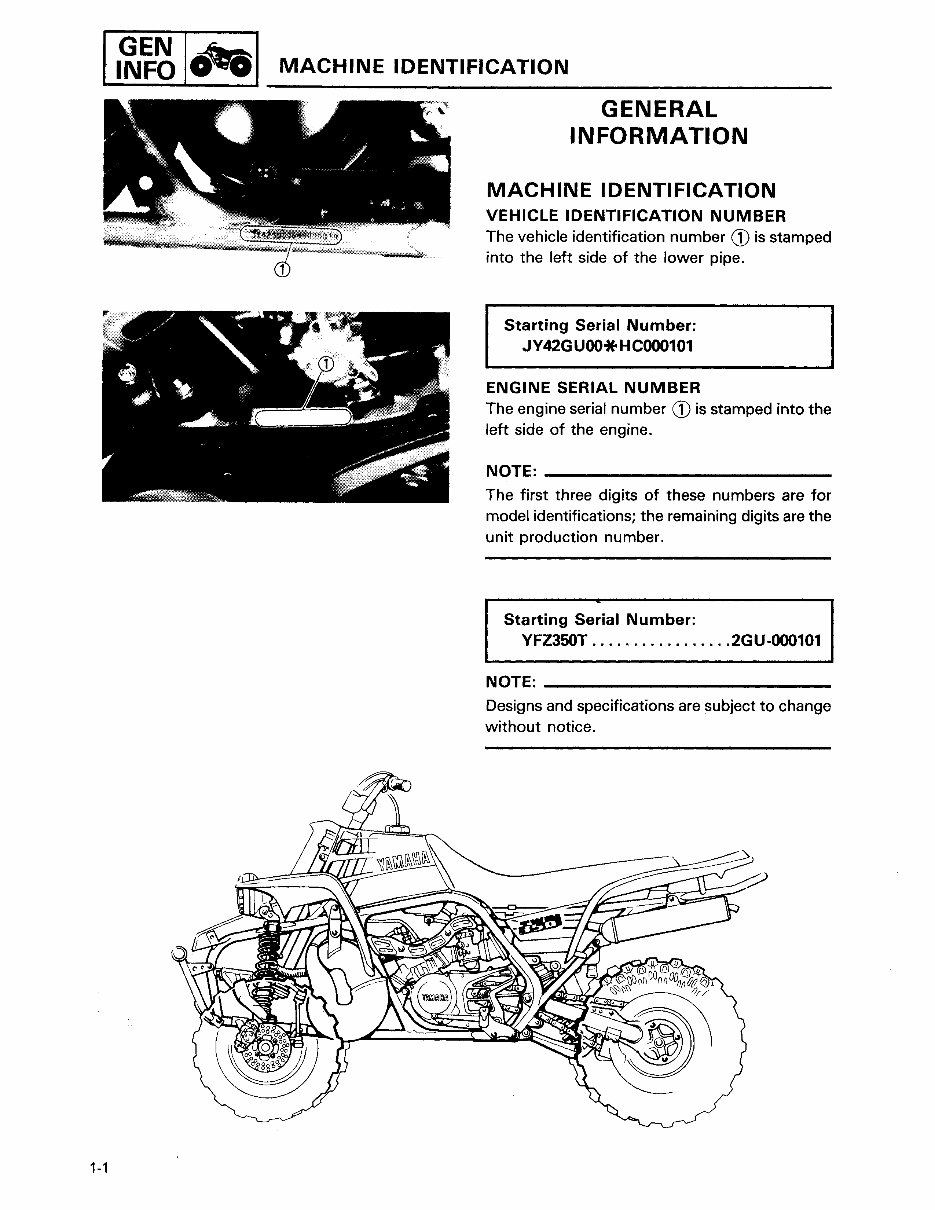 1990 Yamaha Banshee 350 Service Repair Manual 90