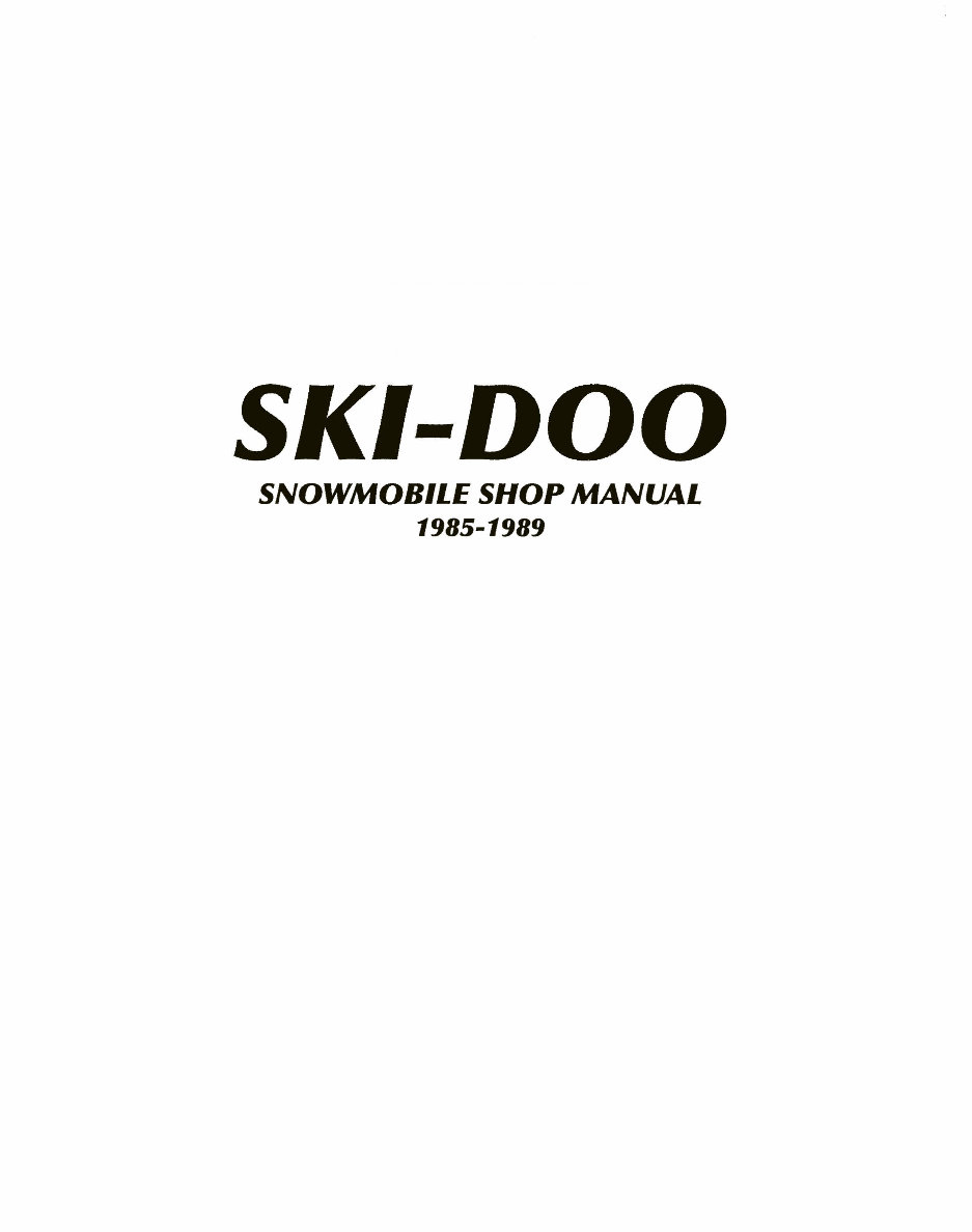 19881989 SkiDoo Alpine II 503 OEM Service & Repair Manual