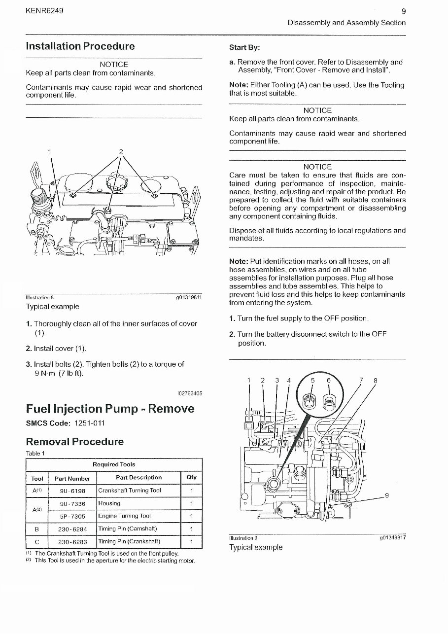 Caterpillar C4.4 industrial engine disassembly and assembly