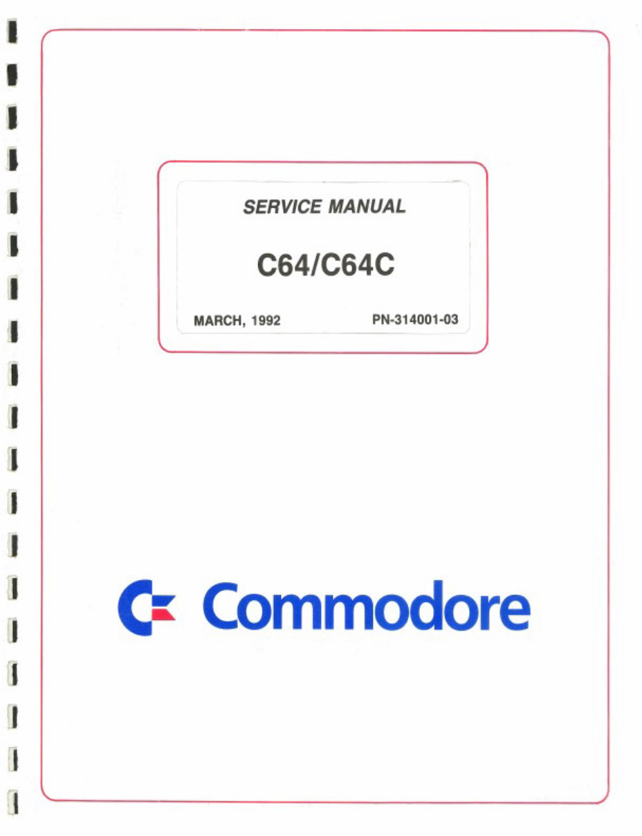 COMMODORE C64 C64C Service Repair Fix Manual