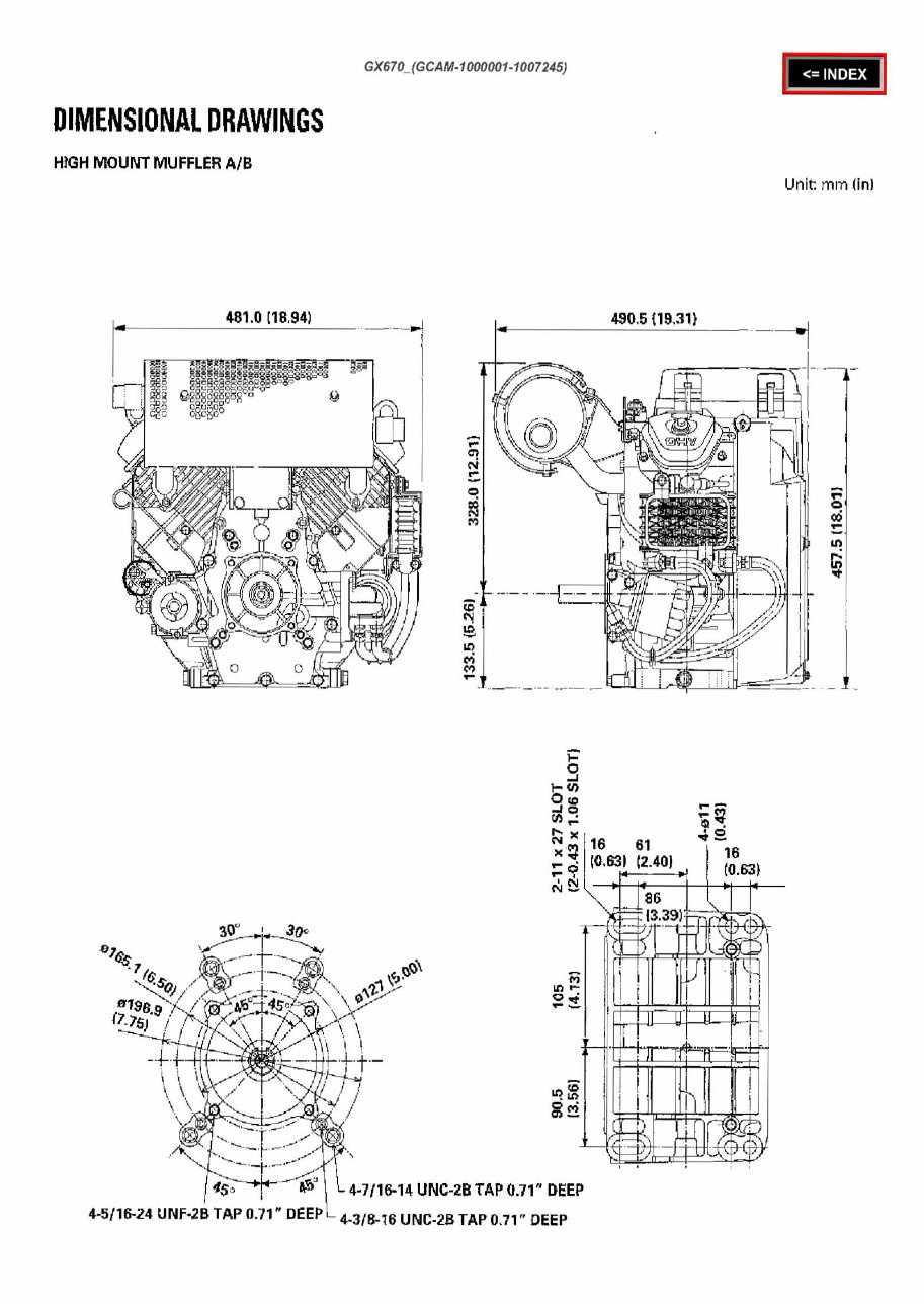 HONDA GX670 HORIZONTAL SHAFT Engine Factory Service & Work Shop Manual