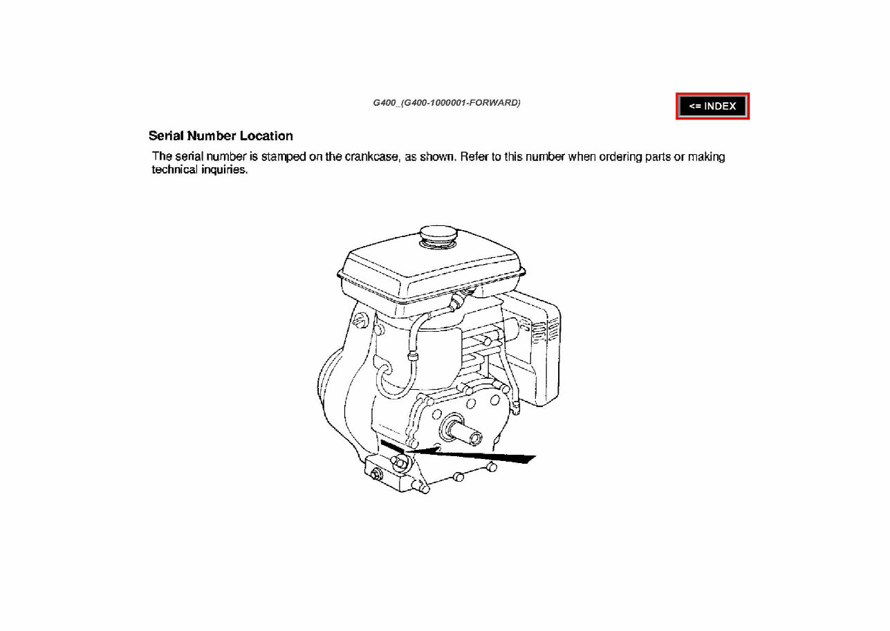 HONDA G400 HORIZONTAL SHAFT Engine Repair Manual