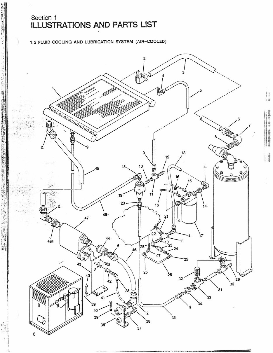 Sullair series 10B 50hp screw compressor parts book