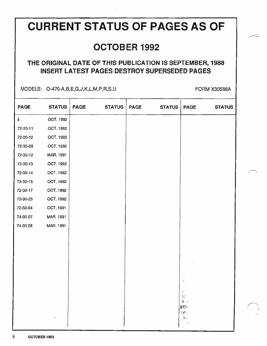 Continental Aircraft Engines O 470 K L M Overhaul Manual