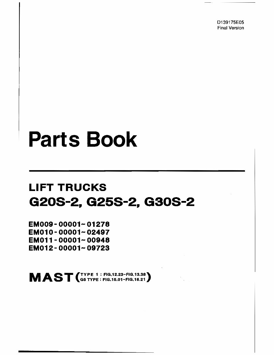Daewoo Fork Lifts Parts Manual G20 G25 G30S Manuals Online