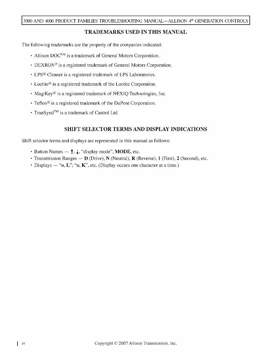 ALLISON Transmission 4500 RDS Full Service Repair Manual