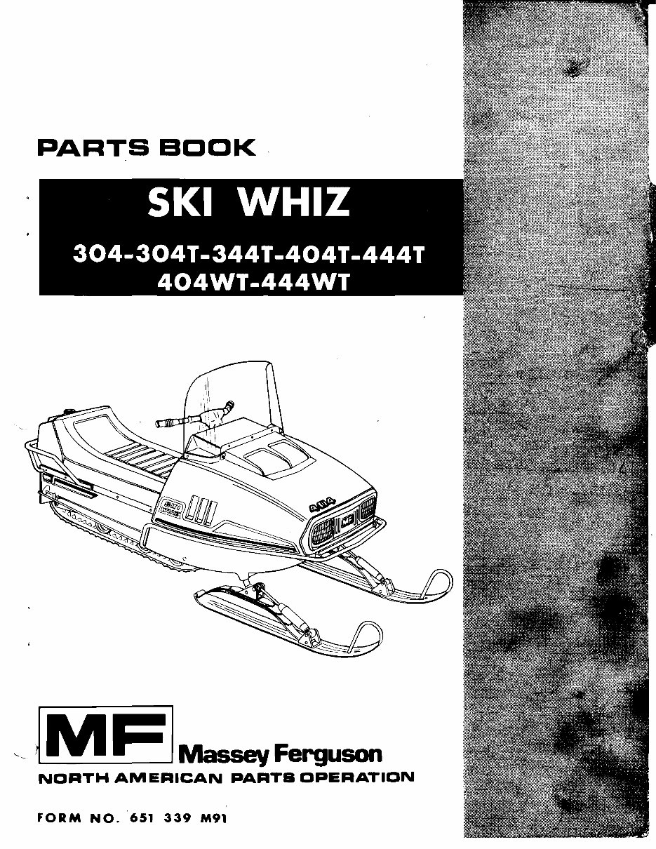 Massey ski whiz snowmobile parts manual 1969 1972