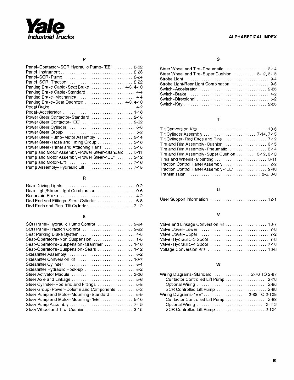 Yale ERP 030 / 035 / 040 TFN Lift Truck Parts Manual DOWNLOA