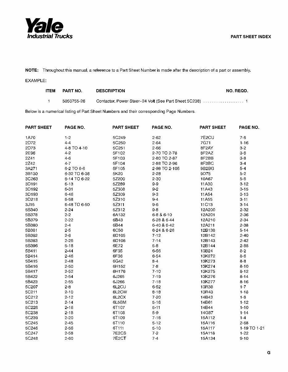 Yale ERP 030 / 035 / 040 TFN Lift Truck Parts Manual DOWNLOA