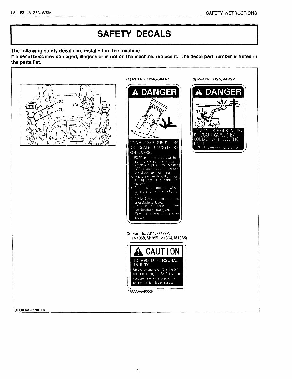 Kubota La1153 La1353 Front End Loader Service Manua