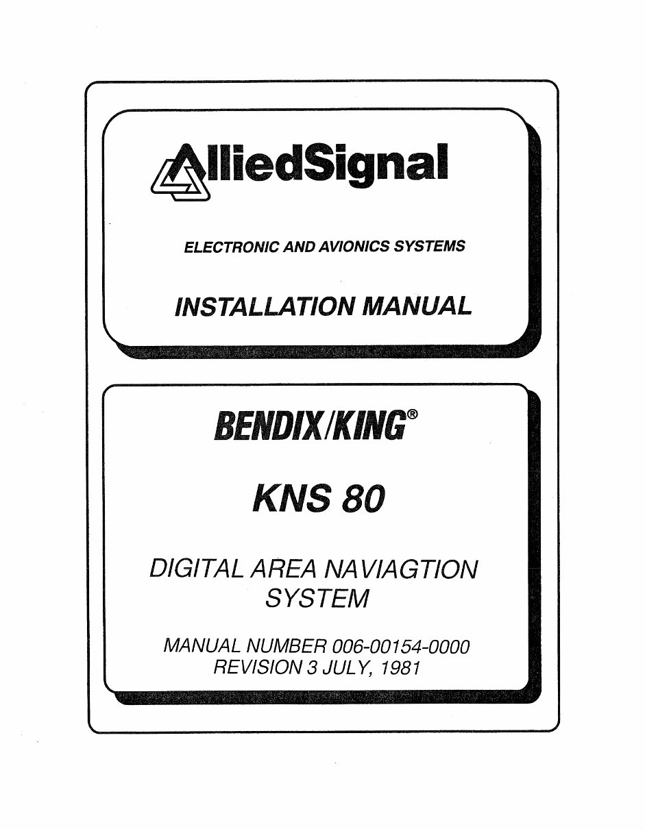 Bendix King KNS 80 installation manual RNAV Manuals Online