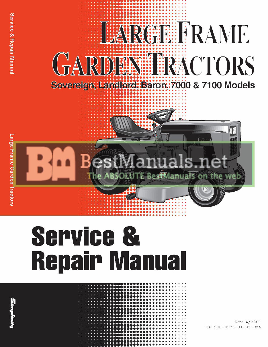 *Simplicity GTH Series Hydrostatic Lawn Tractor Parts Catalog Manual Book 1989 