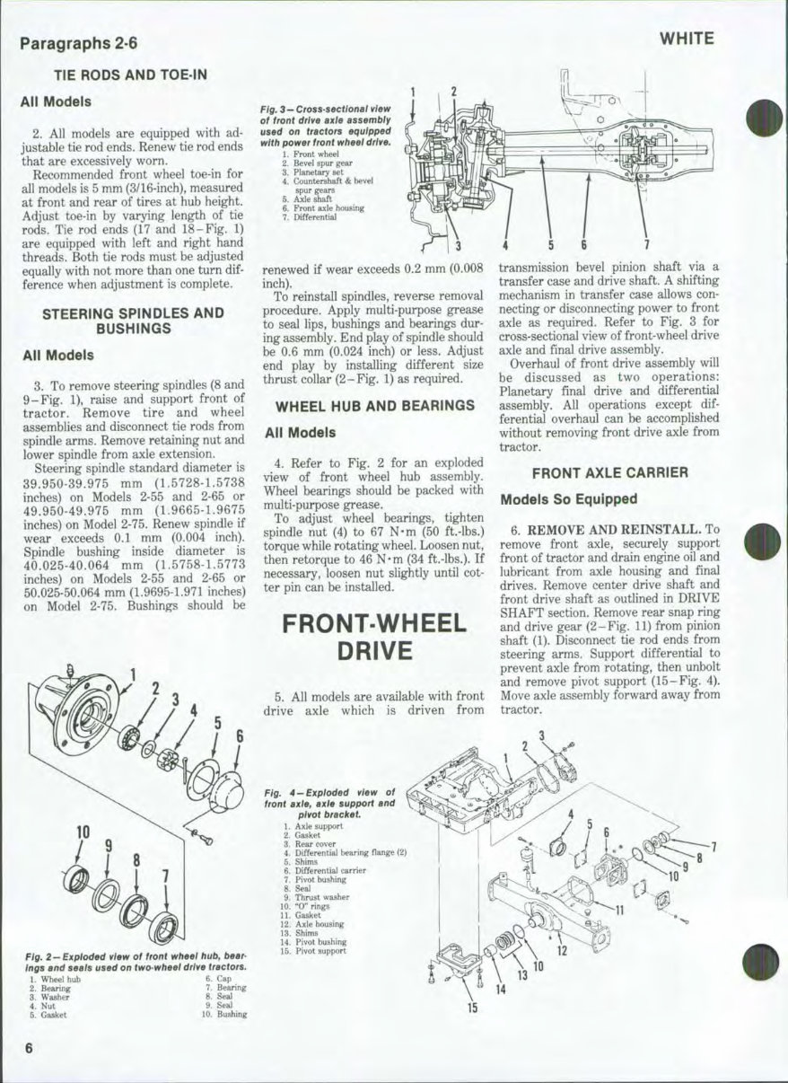 White 2-55 , 2-65 , 2-75 Tractor Full Service & Repair Manual