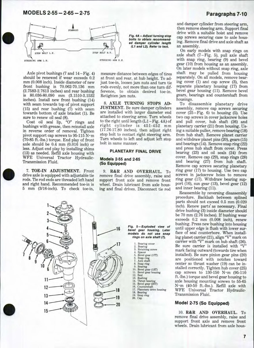 White 2-55 , 2-65 , 2-75 Tractor Full Service & Repair Manual