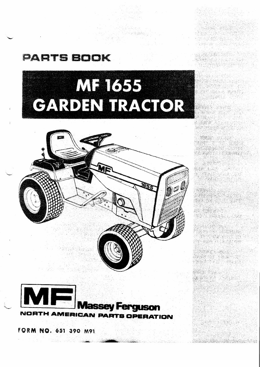 Massey Ferguson Mf 1655 Garden Tractor Parts List Manual Dow