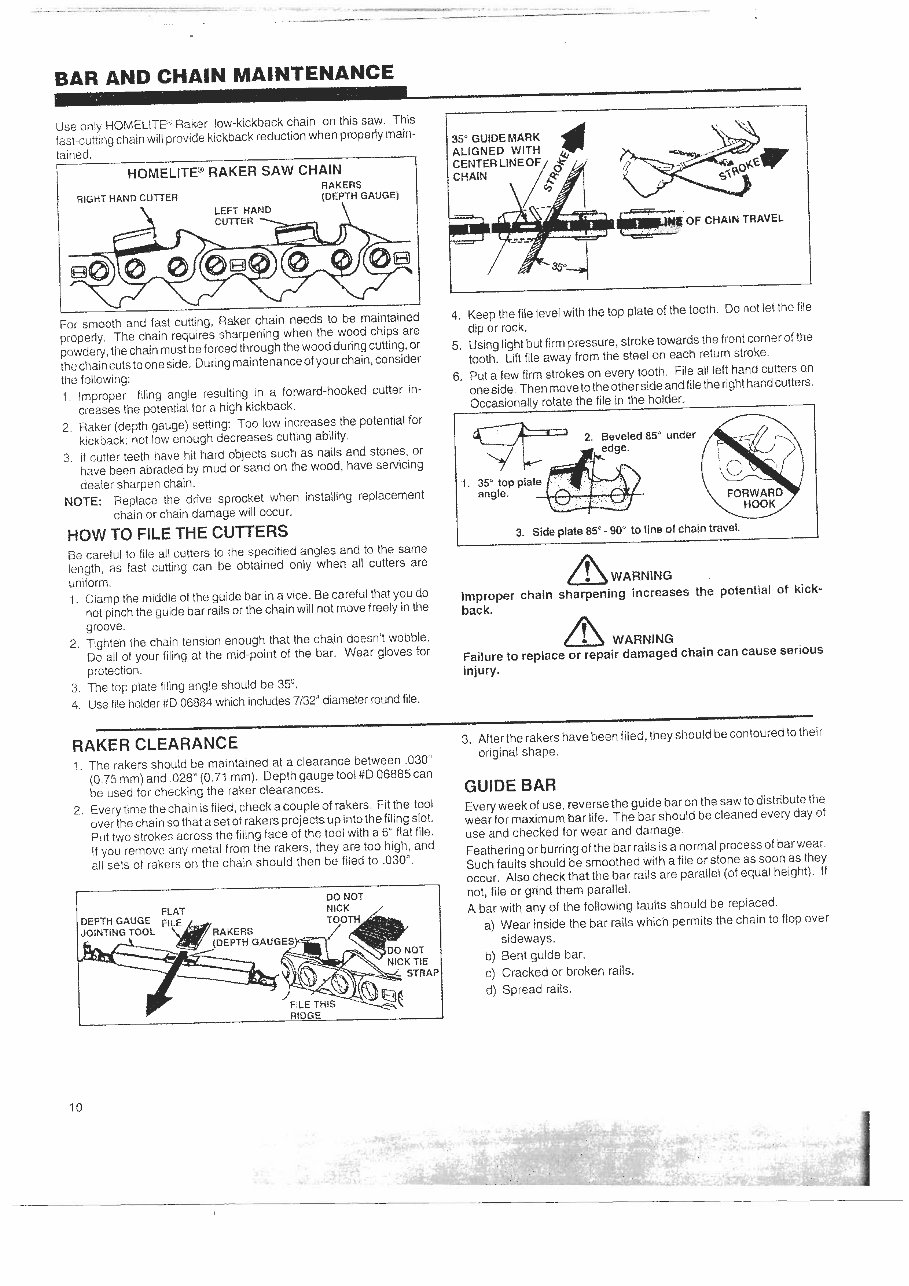 Homelite XL12 Chain Saw Owners, Parts, & Service Manuals