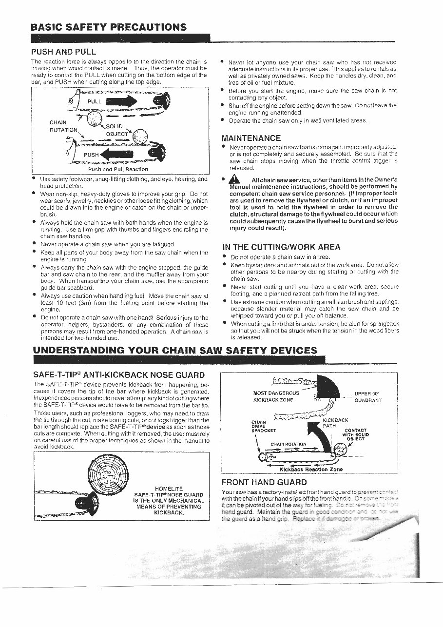 Homelite XL12 Chain Saw Owners, Parts, & Service Manuals