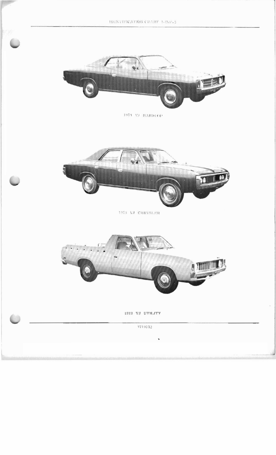 CHRYSLER VALIANT CHARGER Parts Catalogue ALSO SEDANHARDTOP