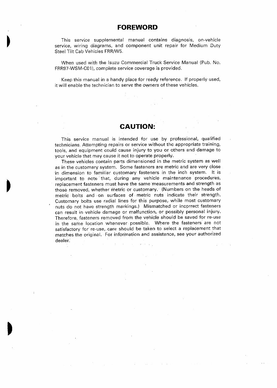 ISUZU 6HK1 SERVICE MANUAL visual data 5