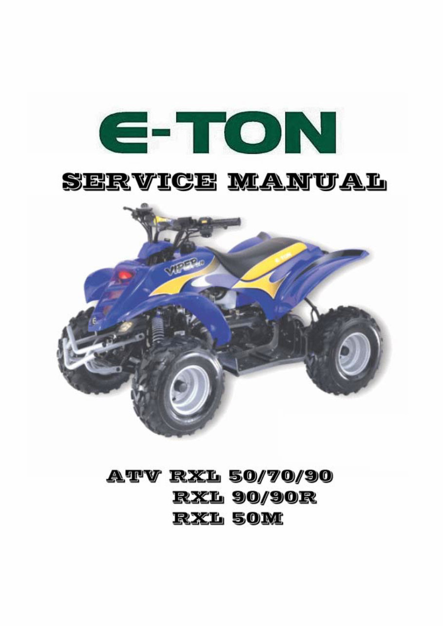 E TON RXL 90 90R QUAD Bike ATV Service Manual