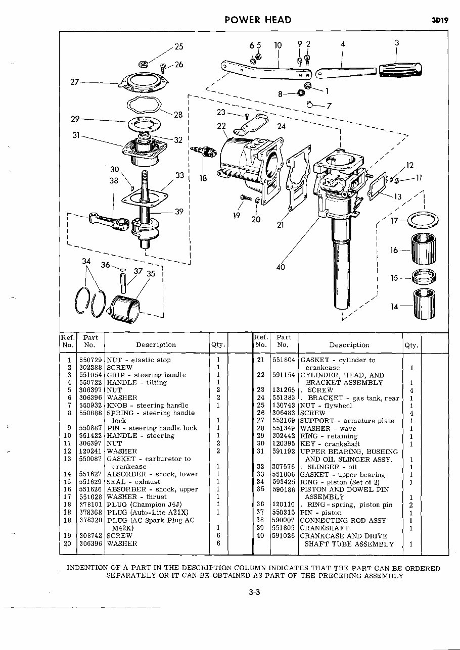 Gale & Sea King Outboard Motor Parts Manual 1963