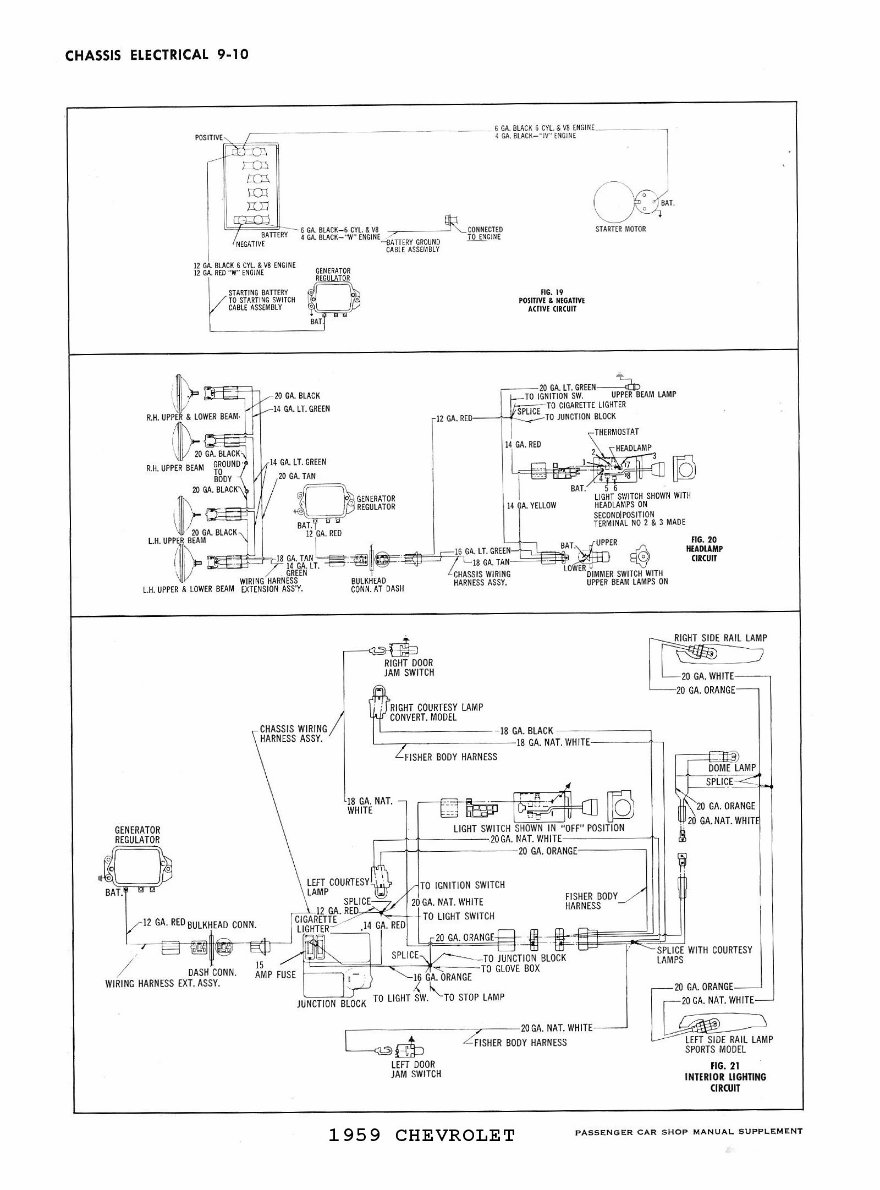 Chevrolet Chevy 1959 Car Wiring Electrical Diagram Manual