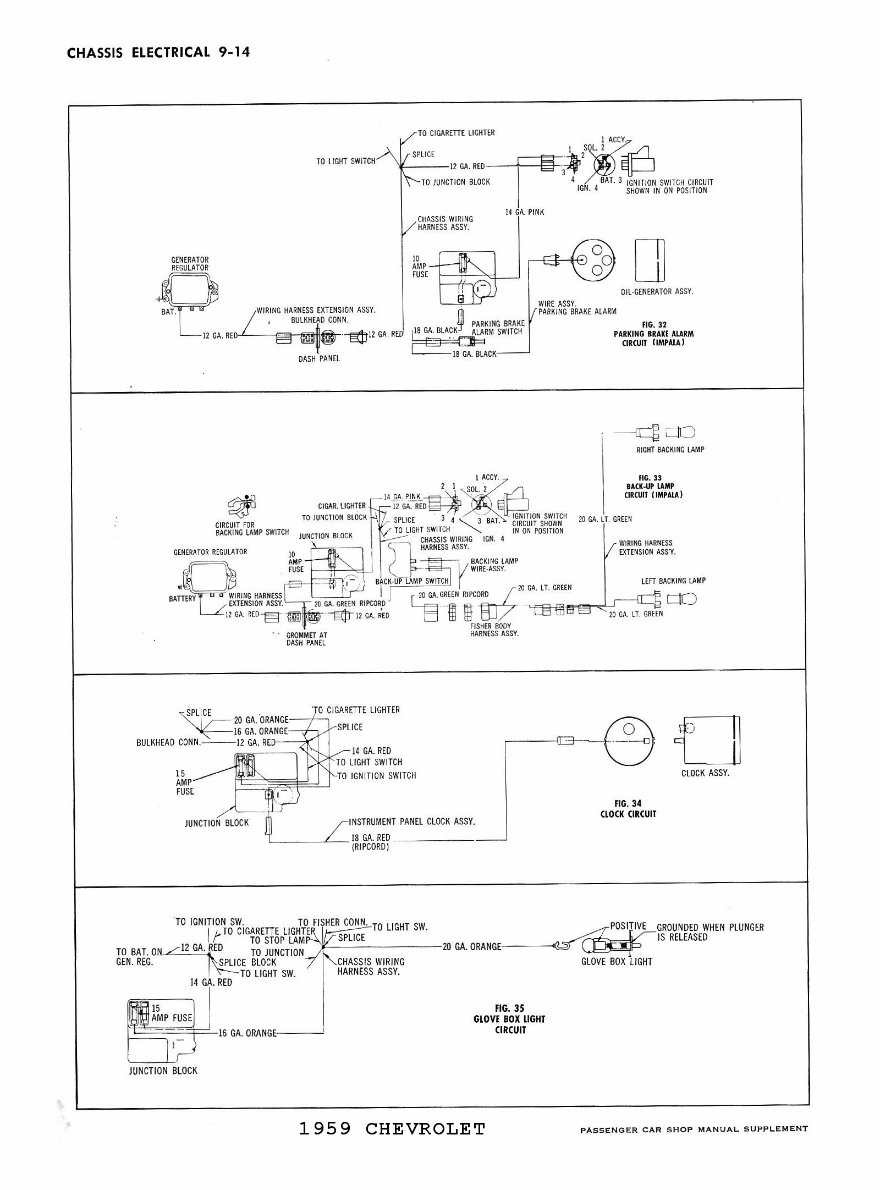 Chevrolet Chevy 1959 Car Wiring Electrical Diagram Manual