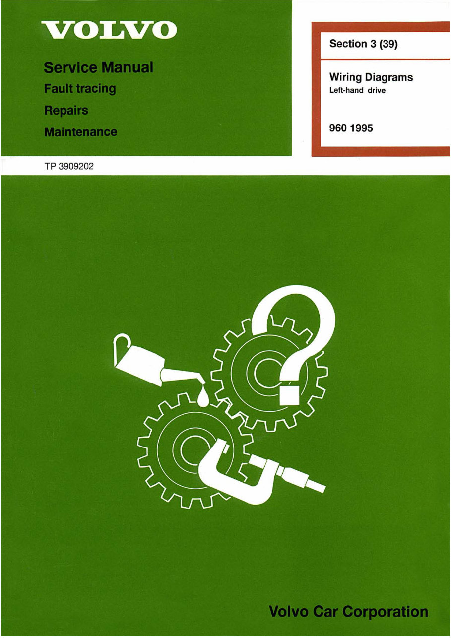 Volvo 960 1995 Electrical Wiring Diagram Manual INSTANT