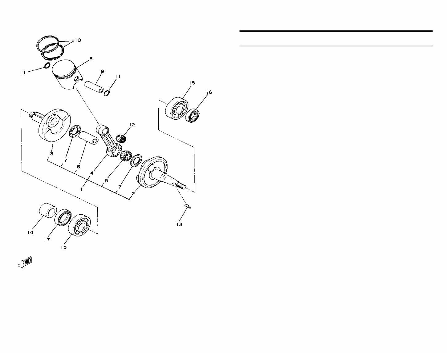 YAMAHA YZ80 Parts Manual Catalog 19801982