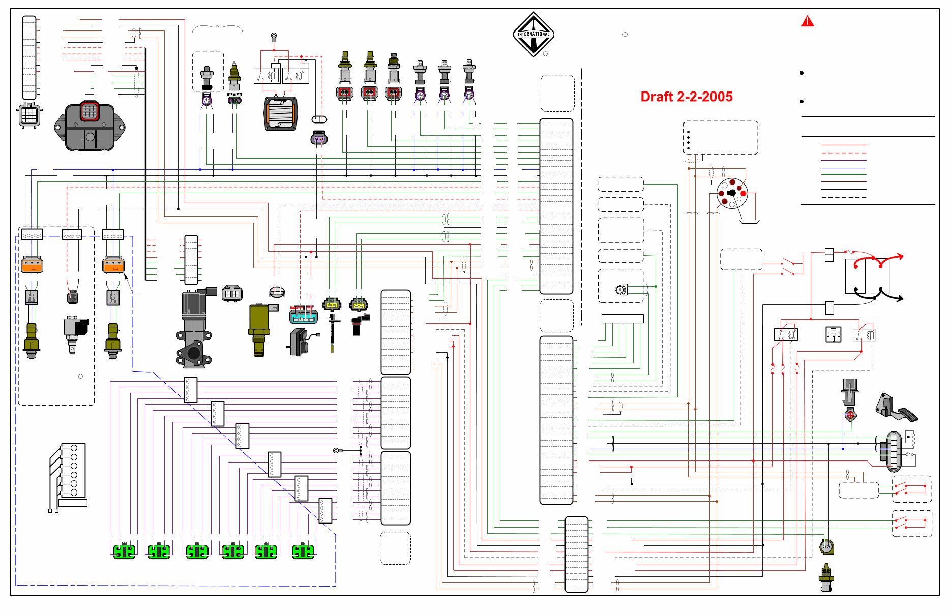 International DT466DT570HT570 Engine Electrical Diagram