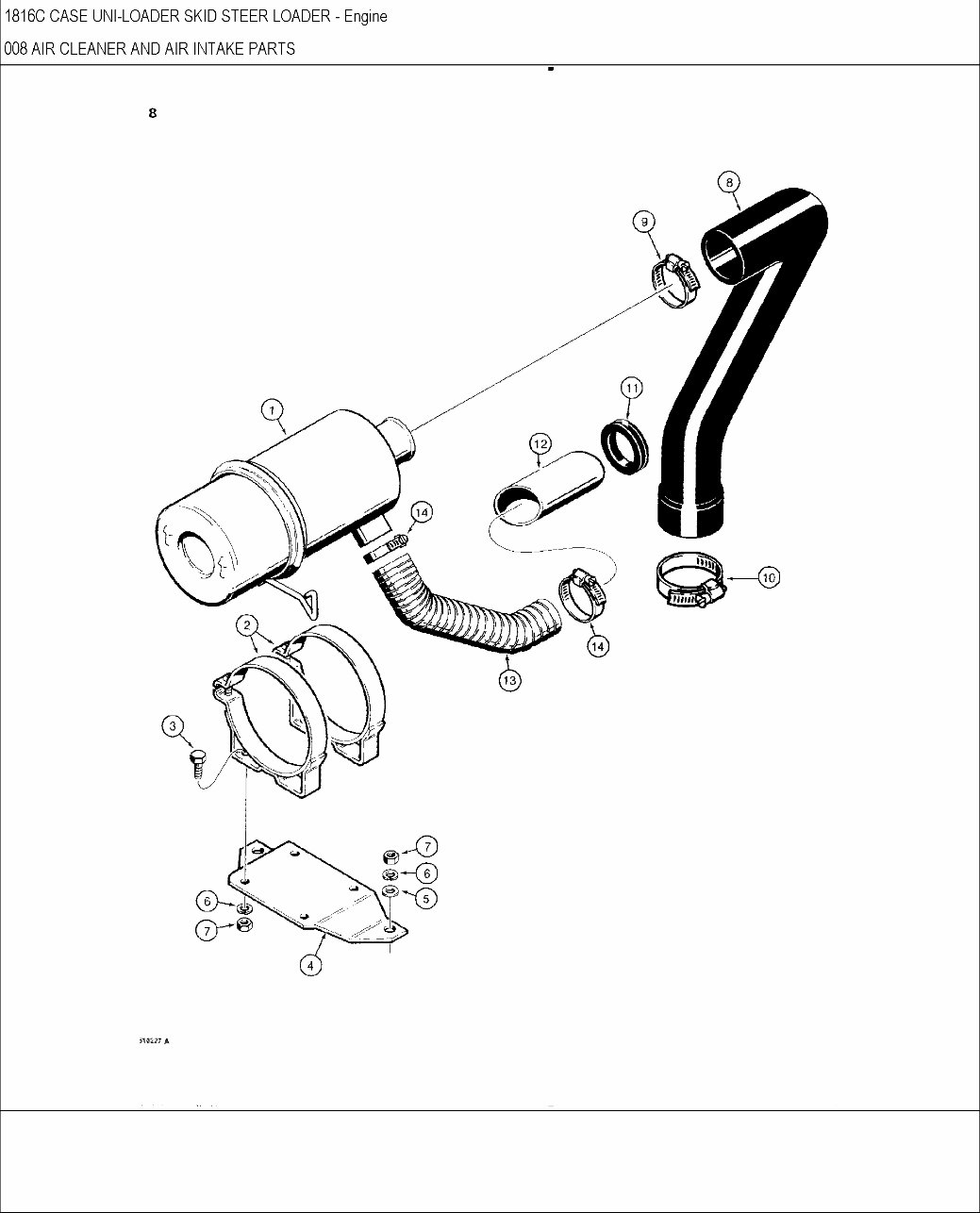 CASE 1816C Skid Steer Loader Parts Catalog Manual