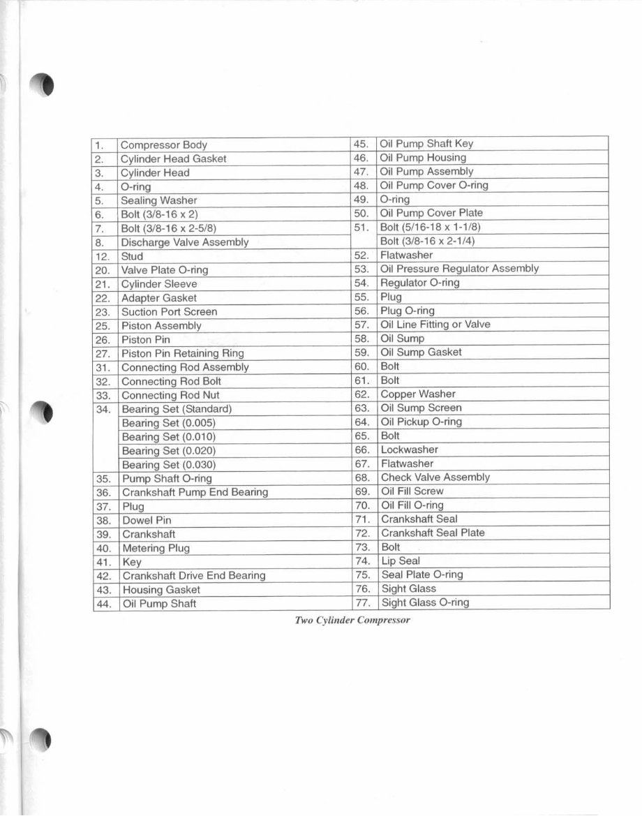 THERMO KING X214 X418 X426 X430 COMPRESSOR OVERHAUL Manual