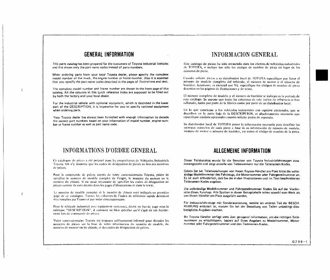 Toyota Towing Tractor Type 02-2TD20, 02-2TD25 Parts Manual