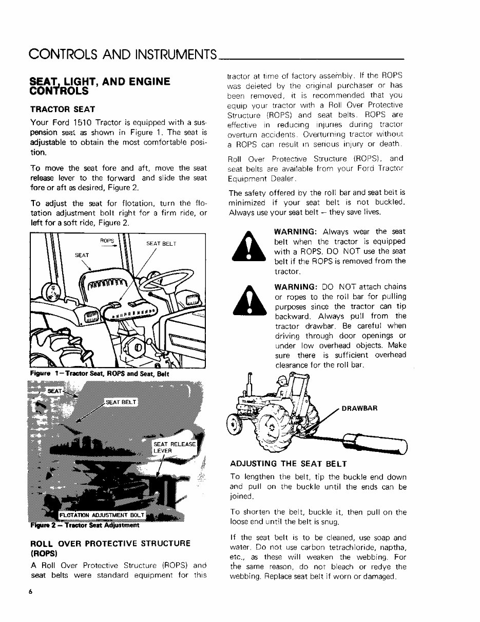 FORD New Holland 1510 Tractor Operators Manual