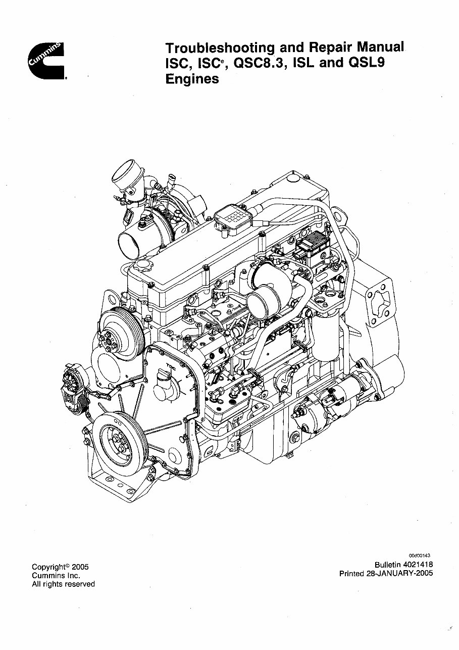 CUMMINS QSC 8.3 QSL 9 Marine Diesel Engine Repair Manual