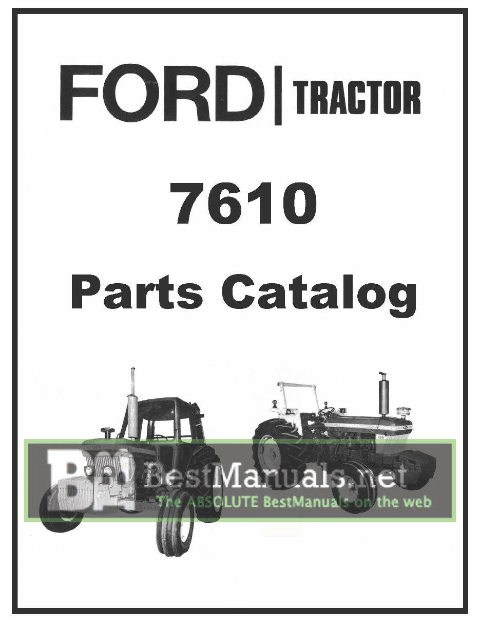 Ford 7610 Tractor Parts Catalog